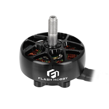 Flashhobby Arthur A2806.5 brushless motor with black housing, open bell design, and threaded shaft