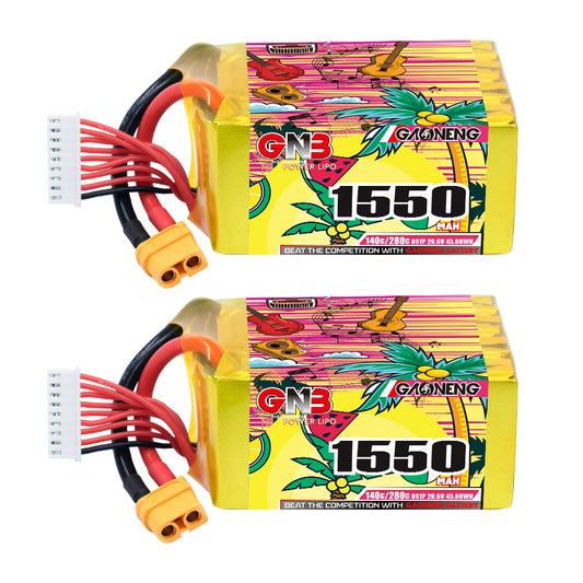 GAONENG GNB 8S 1550mAh 140C graphene LiPo battery with XT60 connector and balance lead