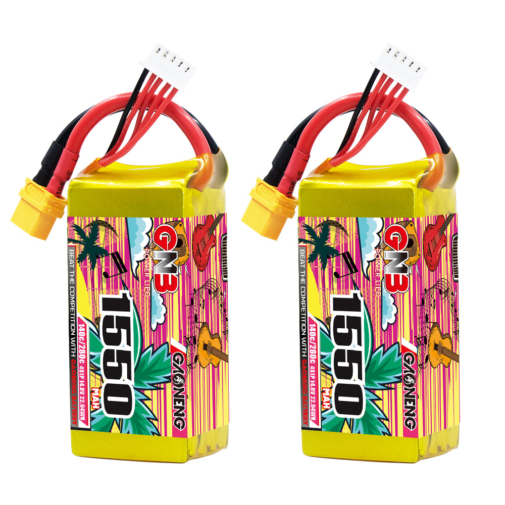 GAONENG GNB15504S140A 4S 1550mAh 140C graphene LiPo battery with XT60 and balance lead