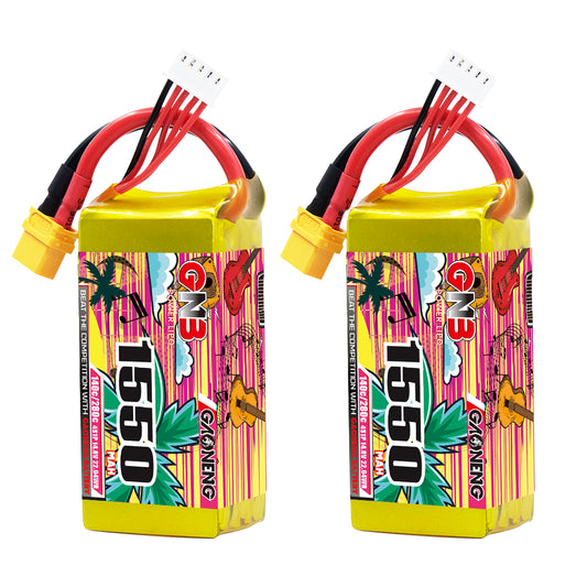 GAONENG GNB15504S140A 4S 1550mAh 140C graphene LiPo battery with XT60 and balance lead