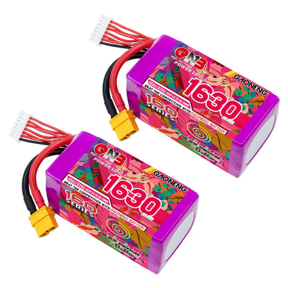 GAONENG GNB 1630mAh 6S 22.2V 160C LiPo battery with XT60 lead and balance connector