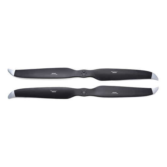 MAD Fluxer Pro 65x18 Inch Propeller, Pair of MAD Fluxer Pro 65x18 inch black propeller blades with gray tips and center mounting holes