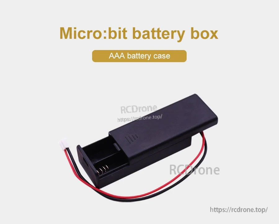 2x AAA battery case with wired lead and slide-on cover for BBC micro:bit 3V power