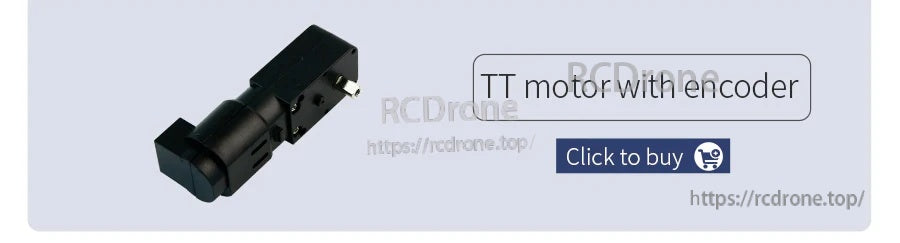 Example TT motor with encoder product image, illustrating supported encoder motor type for speed feedback
