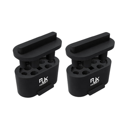 2 Sets RJX Rubber Protective Cover, Pair of black RJX Hobby rubber protective covers with pull-tab tops and multi-hole openings