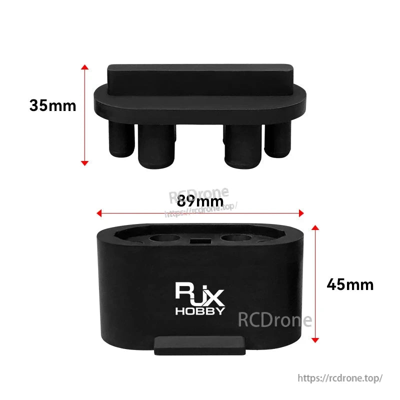 2 Sets RJX Rubber Protective Cover, RJX Hobby black rubber protective cover with mounting posts, approx. 89mm wide and 45mm tall