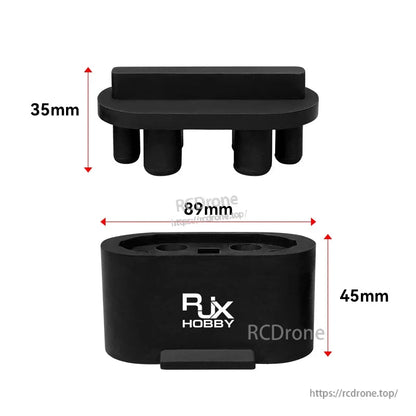 2 Sets RJX Rubber Protective Cover, RJX Hobby black rubber protective cover with mounting posts, approx. 89mm wide and 45mm tall
