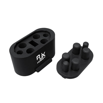 2 Sets RJX Rubber Protective Cover, Black RJX Hobby rubber protective cover set with matching insert featuring multiple round openings
