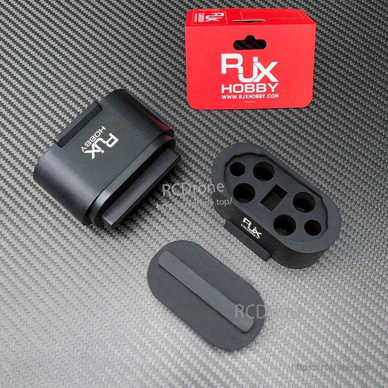 2 Sets RJX Rubber Protective Cover, RJX Hobby black rubber protective cover set with matching base pad and retail box