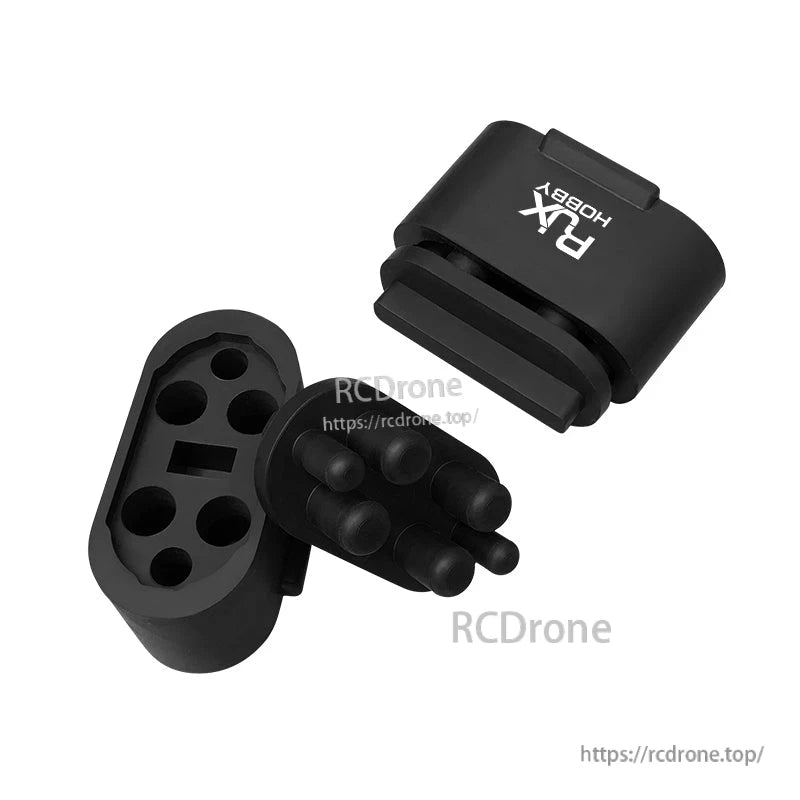 2 Sets RJX Rubber Protective Cover, Black RJX Hobby rubber protective cover set with multi-hole plug and matching cap for connector protection