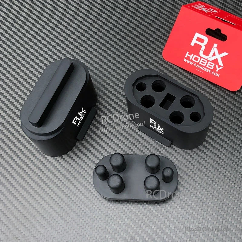 2 Sets RJX Rubber Protective Cover, RJX Hobby black rubber protective cover set with oval cap and plug insert pieces