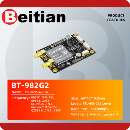 Beitian UM982 K922 GPS Module Navigation Surveying Positioning Precision Centimeter-level RTK GNSS Module BT-982G1