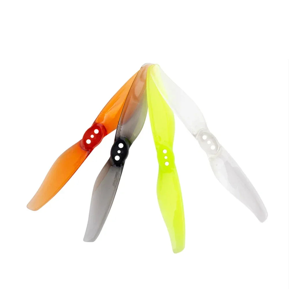 Darwin Gemfan 3018 3-inch 2-blade propeller shown in multiple colors on white background