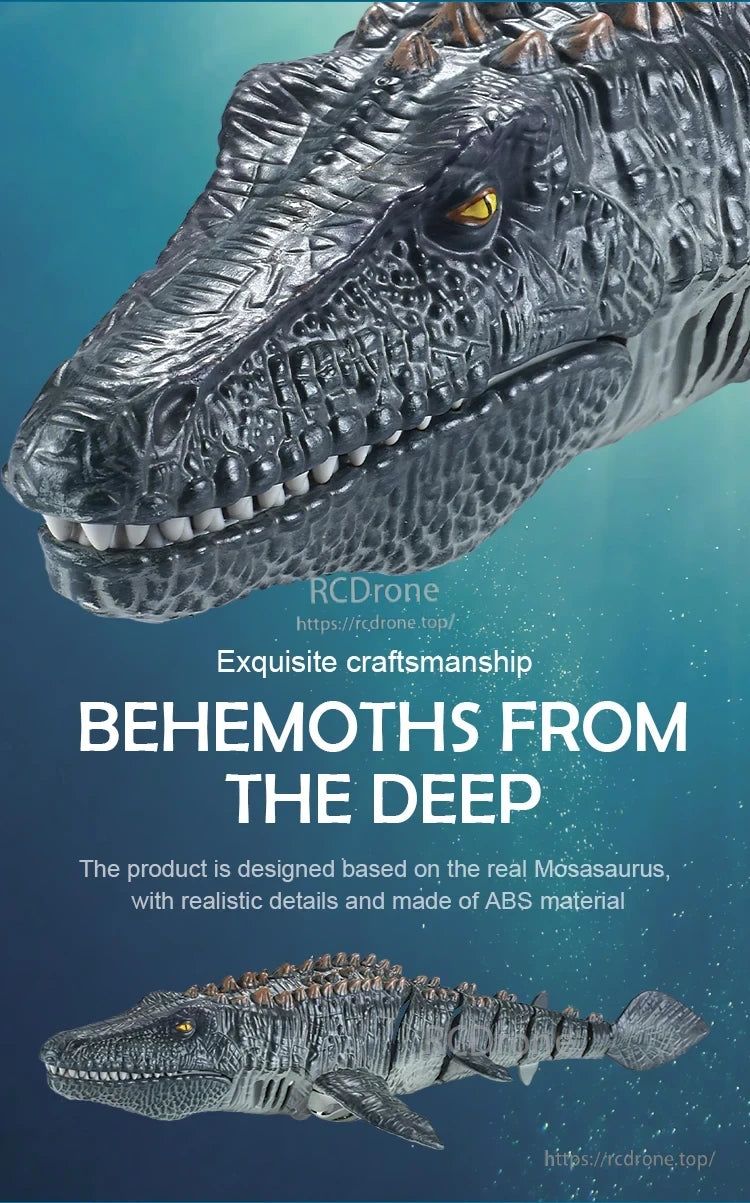 2.4G RC Boat, Exquisite craftsmanship, Behemoths from the Deep, realistic Mosasaurus model