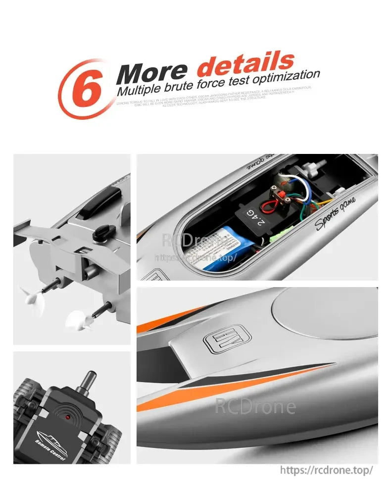 2.4G RC Boat, High-performance 4.2G radio control boat for descent and testing purposes