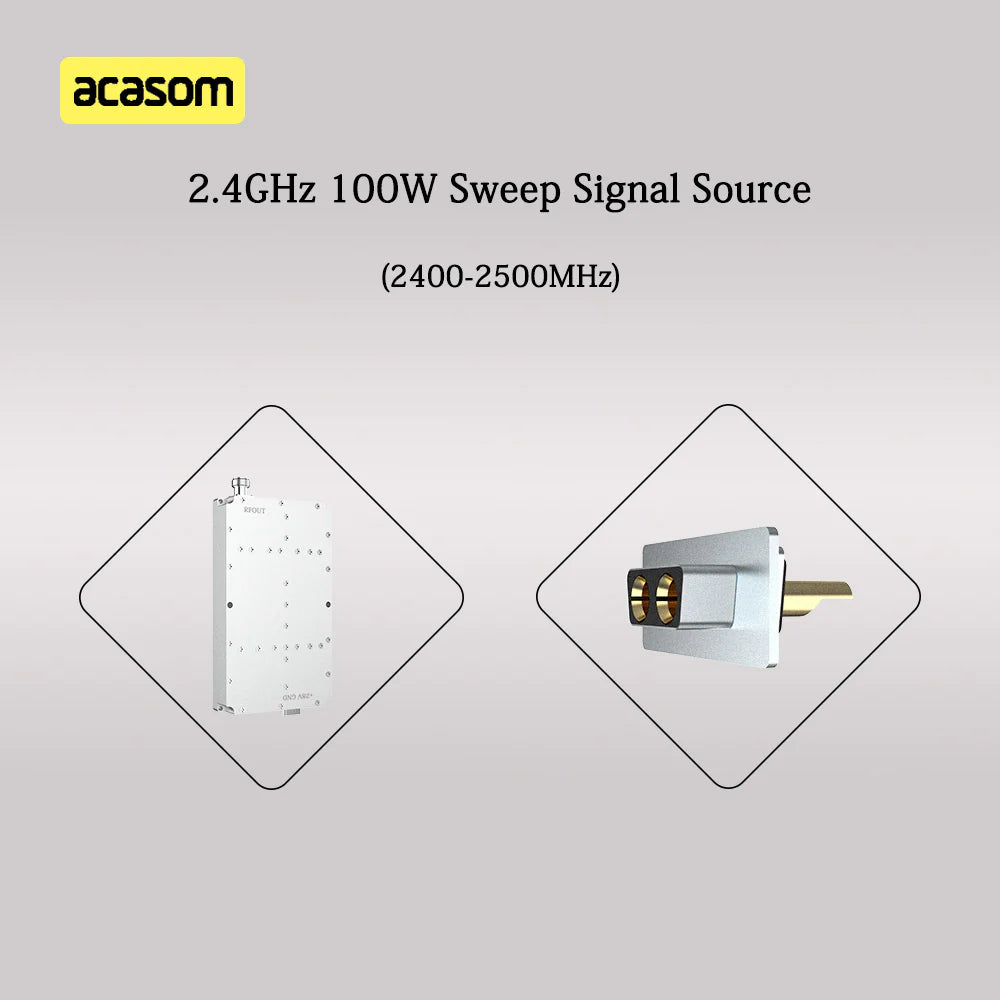 ACASOM 100W RF Amplifier, A 100W RF amplifier for 2.4GHz sweep signal sources provides a frequency range of 2400-2500MHz.