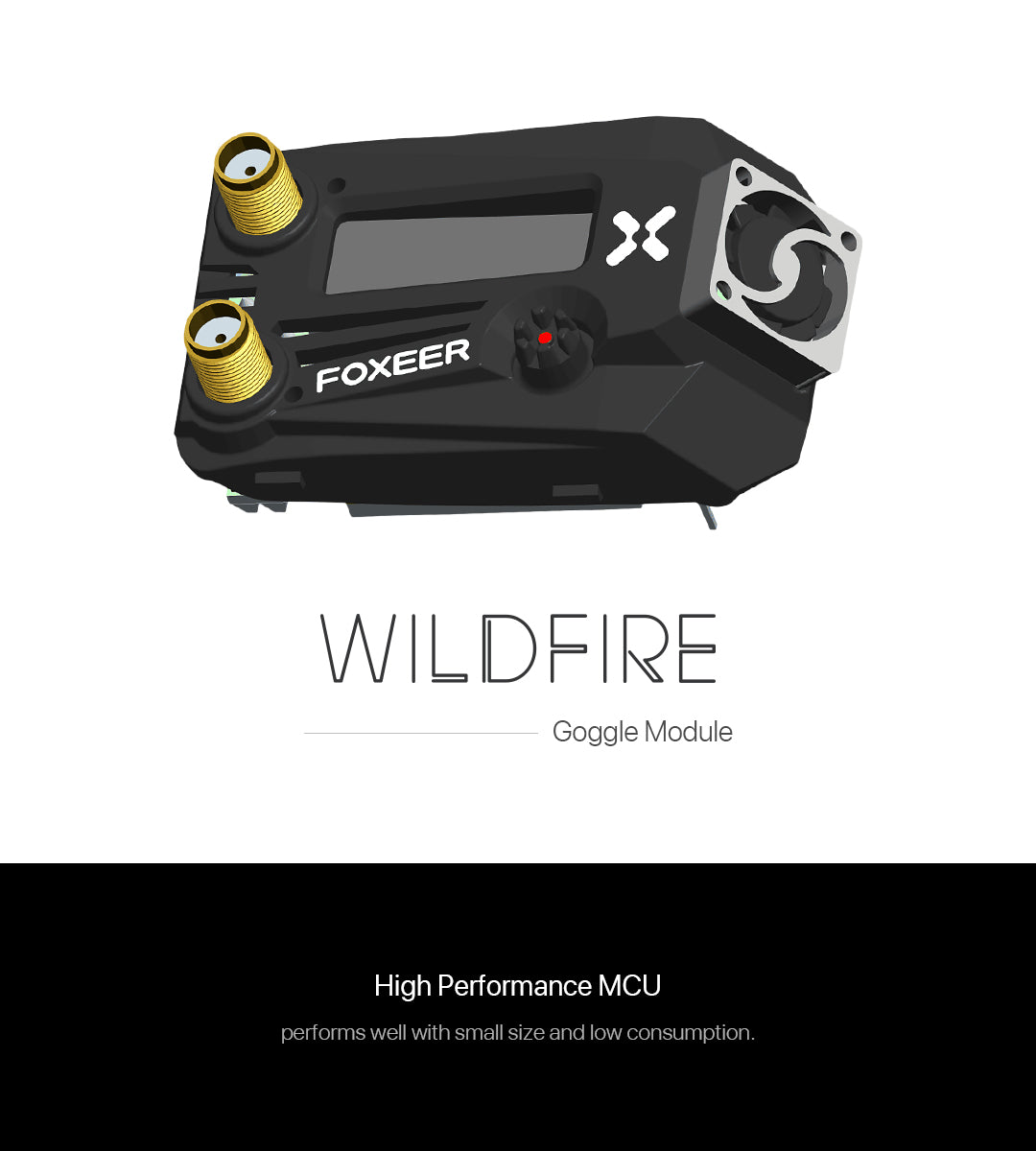 Foxeer Wildfire 5.8GHz 72CH Dual Receiver, WILDFIRE Goggle Module High Performance MCU performs well with small size and