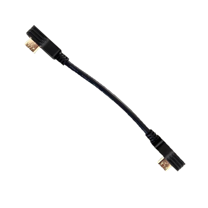 HDZero Mini HDMI Cable with dual right-angle mini HDMI male connectors, black braided lead