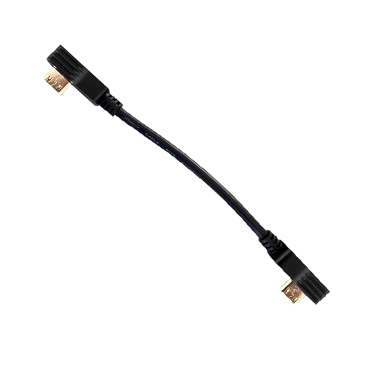 HDZero Mini HDMI Cable with dual right-angle mini HDMI male connectors, black braided lead