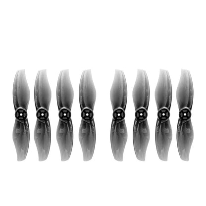Gemfan Durable 2015 2-Blade 2" Propeller, Set of eight Gemfan 2015 2-blade 2-inch drone propellers in translucent gray with hub mounting holes