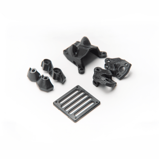 OddityRC XI35 Pro DJI O3 Air Unit mounting kit parts: canopy, dual SMA mounts and vented plate