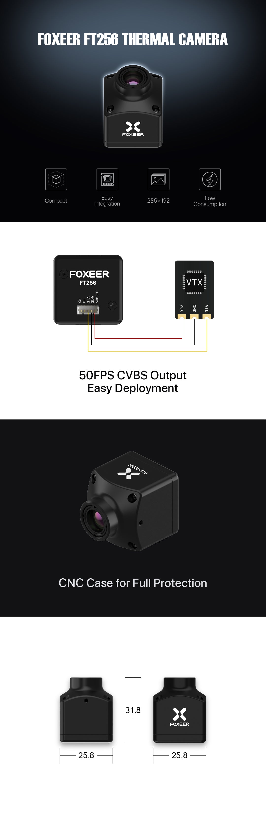 FT256 Analog CVBS Thermal Camera