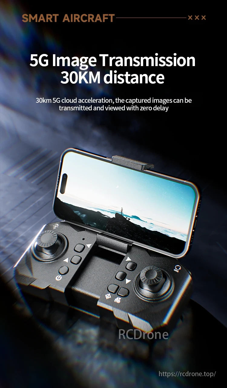 2024 New M5 Drone, Smart aircraft offers 5G image transmission up to 30KM with zero delay.