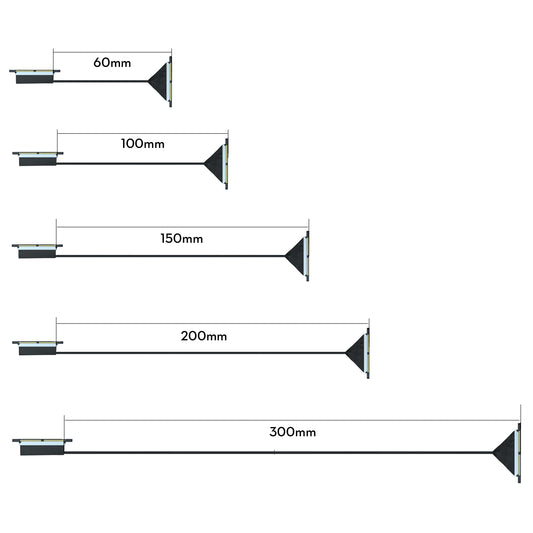Flywoo flexible coaxial cable for DJI O3/O4 with connector ends, shown in 60mm, 100mm, 150mm, 200mm and 300mm lengths