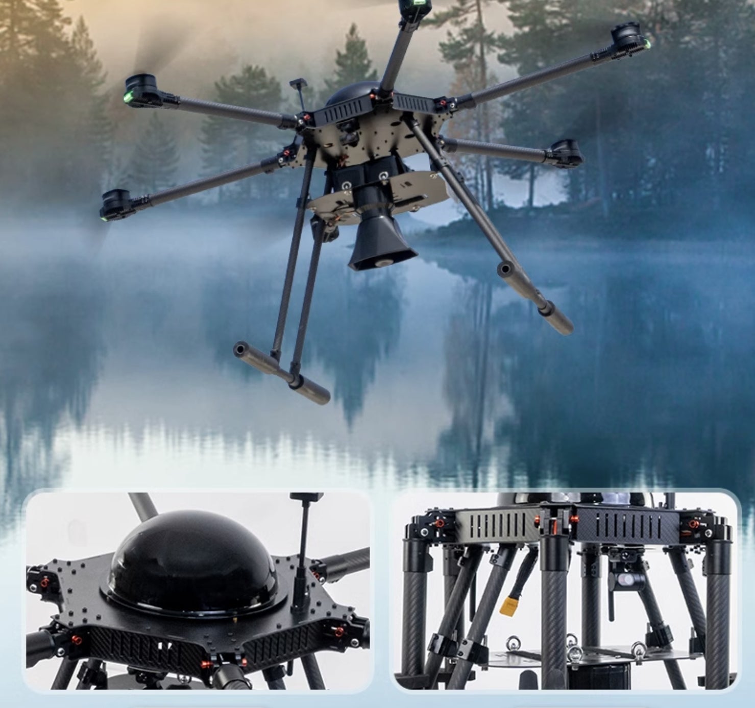 RCDrone MX4-10 Industrial Drone - 5KG Payload 10KM Multi Function Heavy Lift Drone DIY Loudspeaker, Strong Lighting, Thrower,Rescue Drone Support OEM ODM Support 12 RCDrone, the drone's high-altitude capability allows the light to cover large areas .