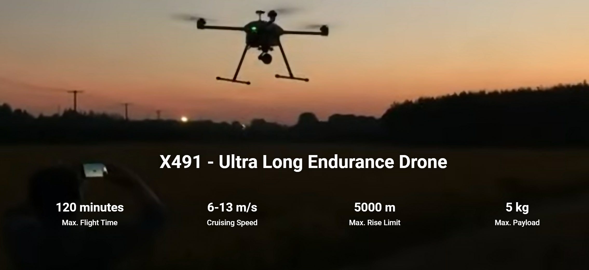 X491 Ultra Long Endurance Drone - 120 Minutes Flight Time 65KM Range 5KG Payload Industrial For Inspection Search Rescue 9 X491 Ultra Long Endurance Drone 120 minutes 6-13 mls
