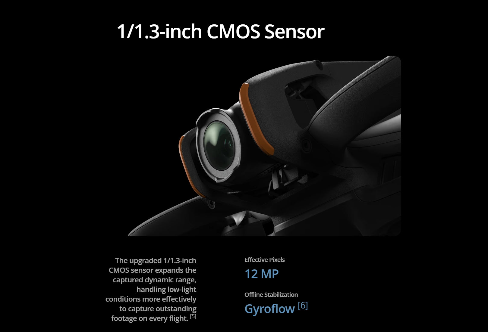 1/1.3-inch CMOS sensor expands the 12 MP captured dynamic range .