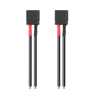 Pair of black XT30U power connector pigtails with red and black leads for drone battery wiring