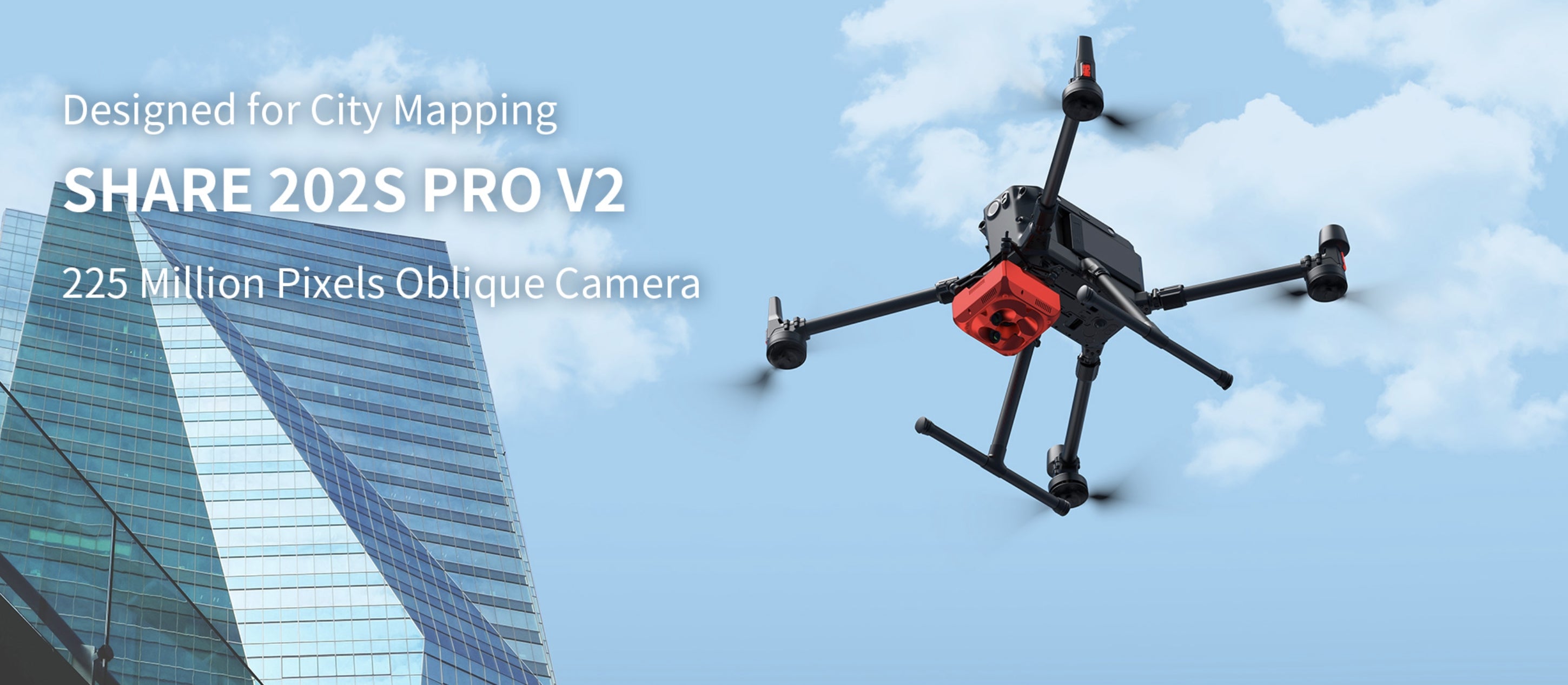 SHARE 202S Pro V2, High-resolution camera for city mapping with 225 million pixels.