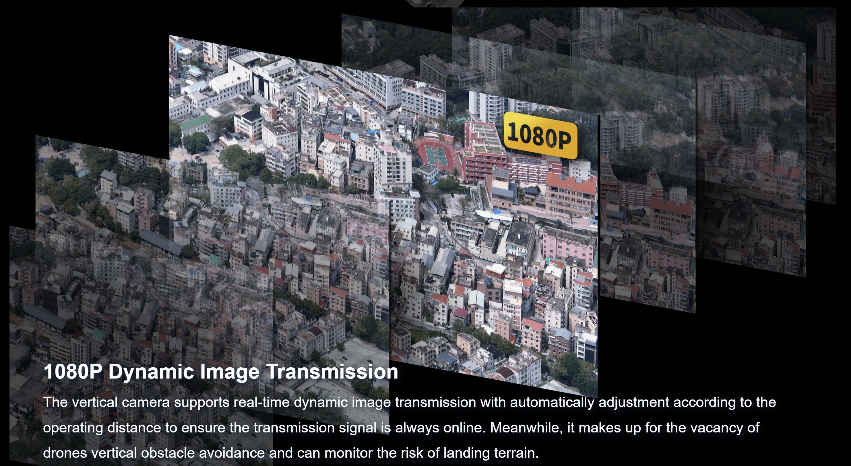 SHARE 202S Pro V2 - 225MP Full-Frame 5-Lens Oblique Aerial Camera for City Mapping UAV Drone 7 SHARE 202S Pro V2, Camera transmits high-def images in real-time with automatic distance adjustment and obstacle detection for safe landing.