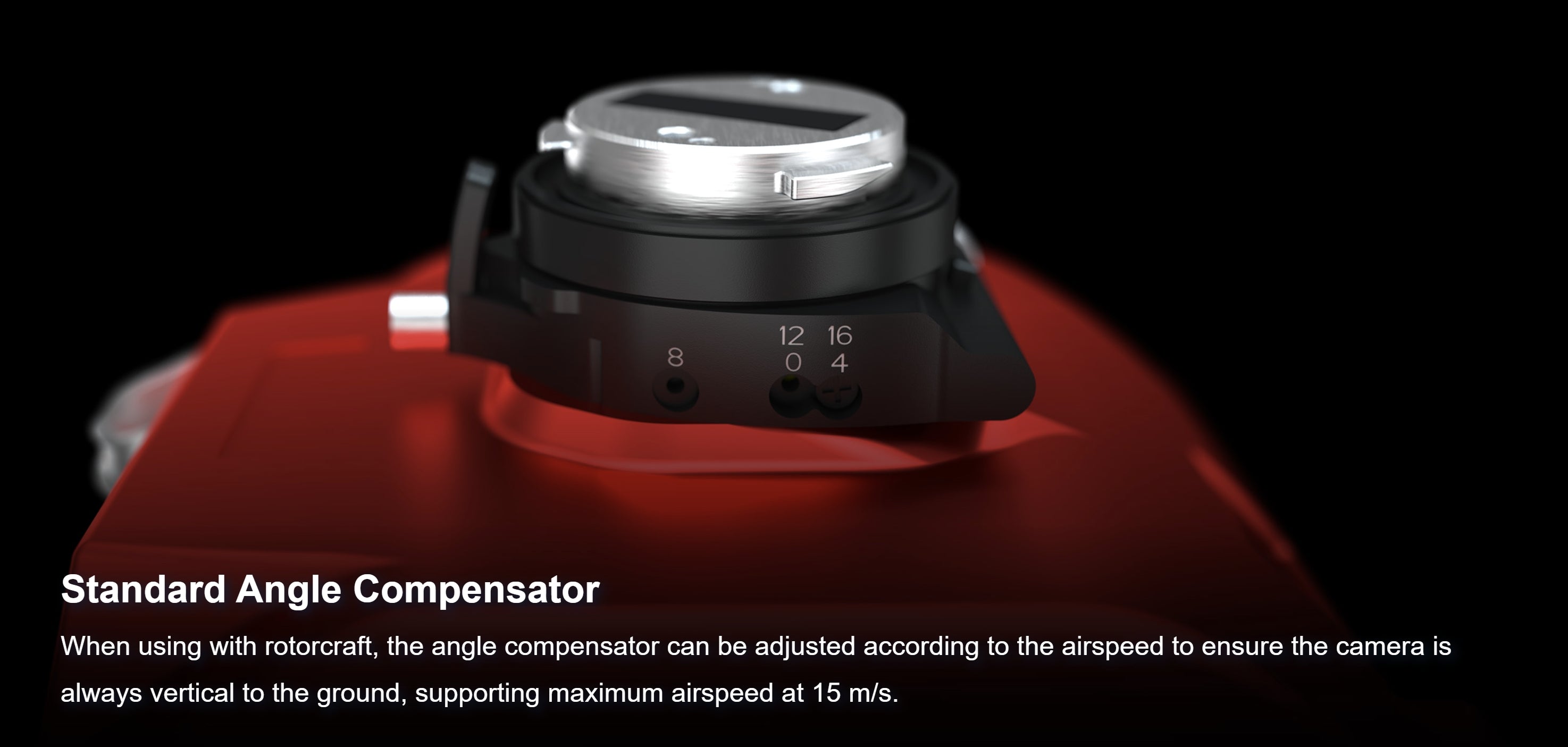 SHARE 202S Pro V2 - 225MP Full-Frame 5-Lens Oblique Aerial Camera for City Mapping UAV Drone 14 SHARE 202S Pro V2, Standard angle compensator adjusts camera alignment for rotorcraft airspeeds up to 15mph.