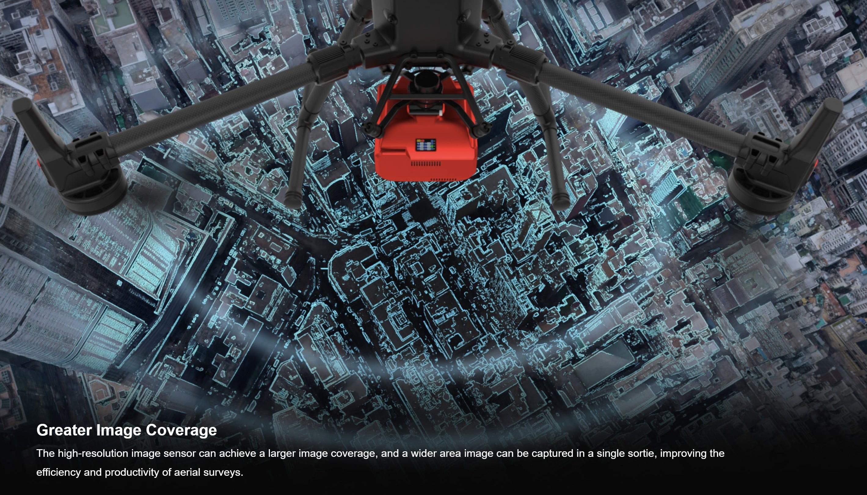 SHARE 303S Pro V2 - 305 MP Full-Frame 5-Lens Oblique Aerial Camera for 3D Mapping UAV Drone 8 SHARE 303S Pro V2, SHARE 303S Pro's high-resolution image sensor captures broad areas in one flight, boosting survey efficiency.