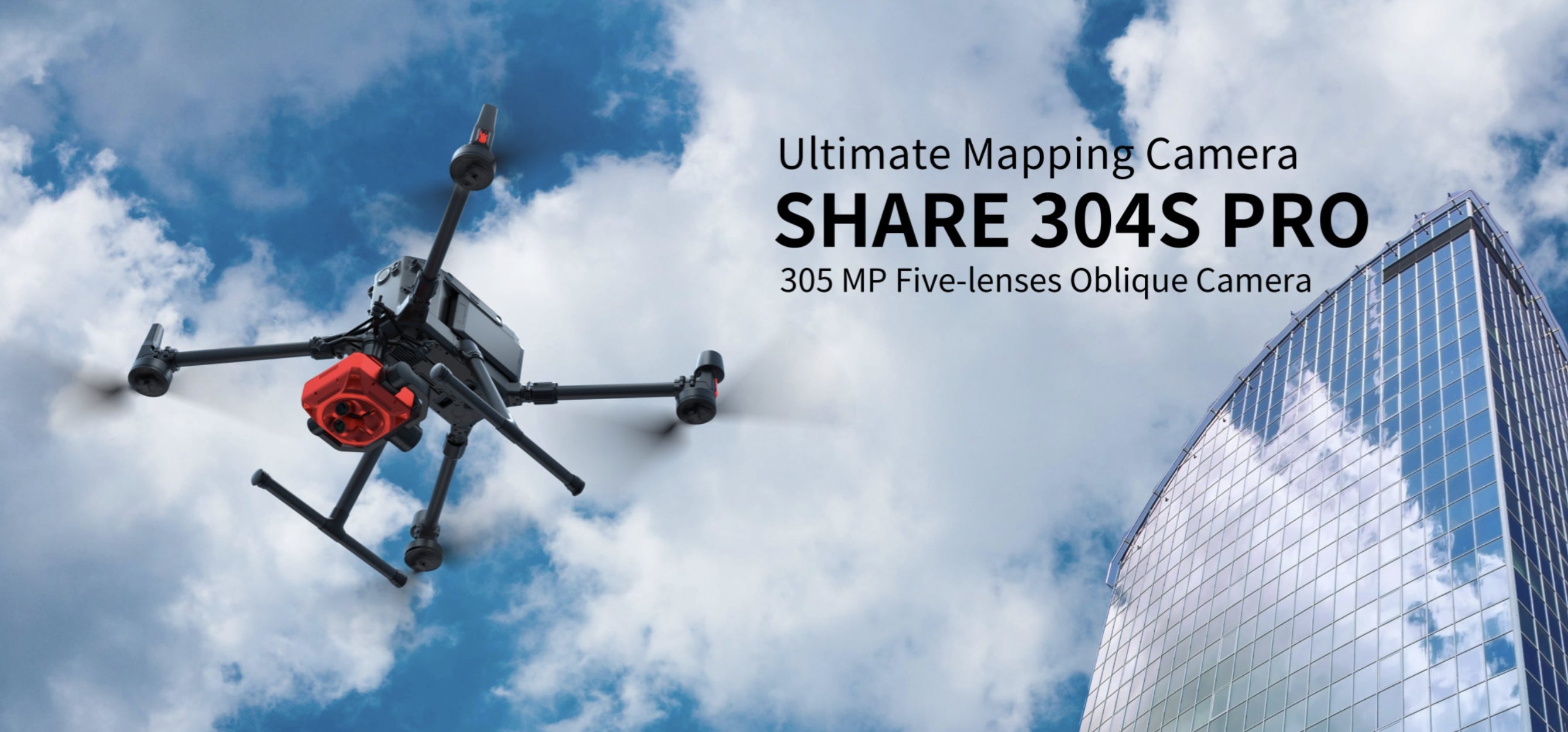SHARE 304S Pro - 305MP Full-Frame 5-Lens Oblique Aerial Camera for 3D Mapping UAV Drone 3 SHARE 304S Pro, High-resolution camera for 3D mapping and aerial photography with five lenses.