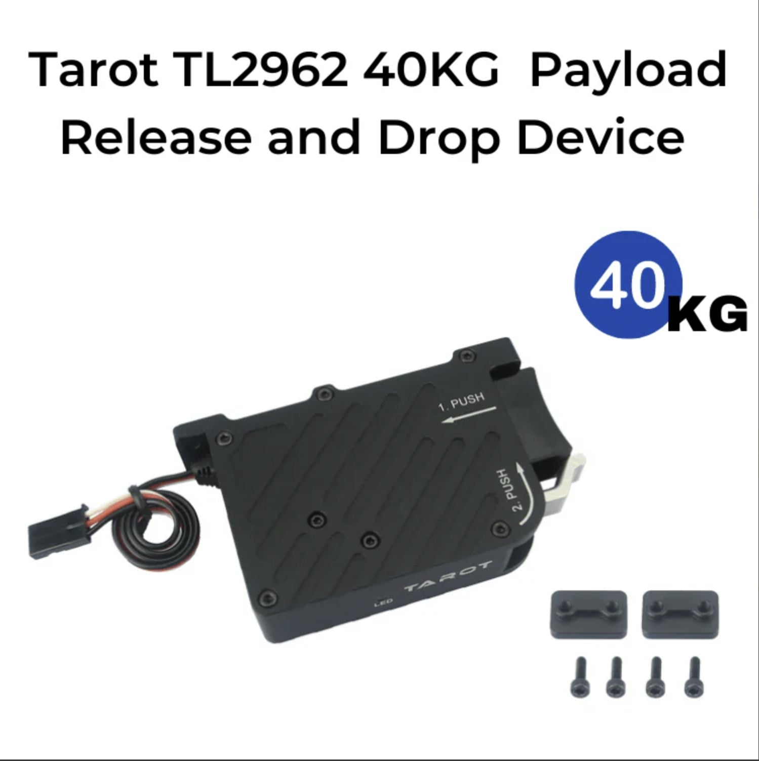 Tarot TL2962 40kg Payload Release and Drop, Device holds 40 kg, releases/drops payload on demand for testing/evaluation purposes.