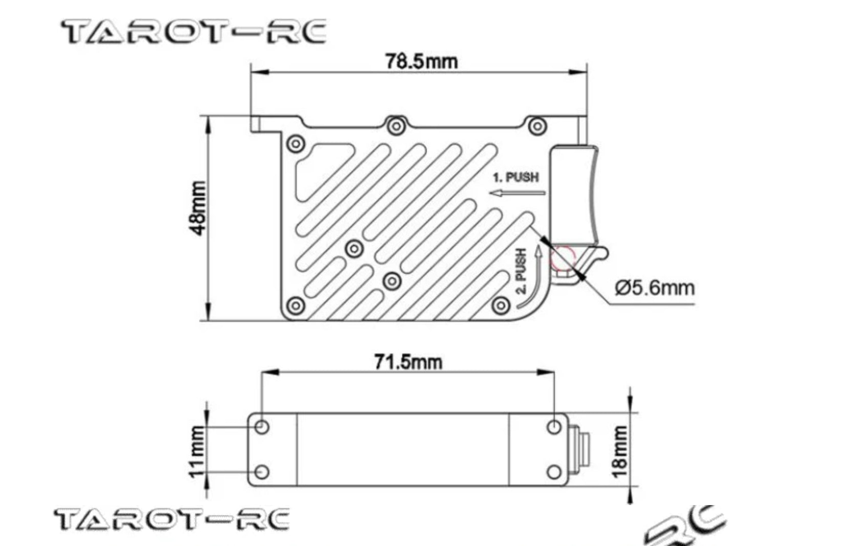 Tarot TL2962 40kg Payload Release and Drop, Tarot TL2962 precision control device for payloads up to 40kg with 78.5mm stroke length.