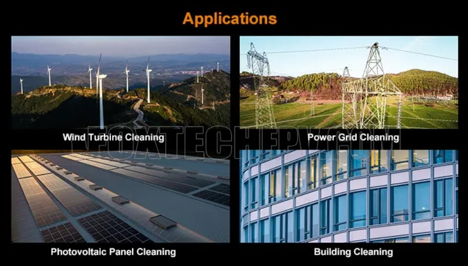 AeroClean P2 Aerial Cleaner, AeroClean P2 effectively cleans wind turbines, power grids, and photovoltaic panels for building maintenance.