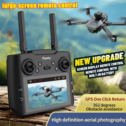2025 New S197 Drone, Large-screen remote control for upgraded drone with built-in battery, GPS return, 360-degree obstacle avoidance, and HD aerial photography.