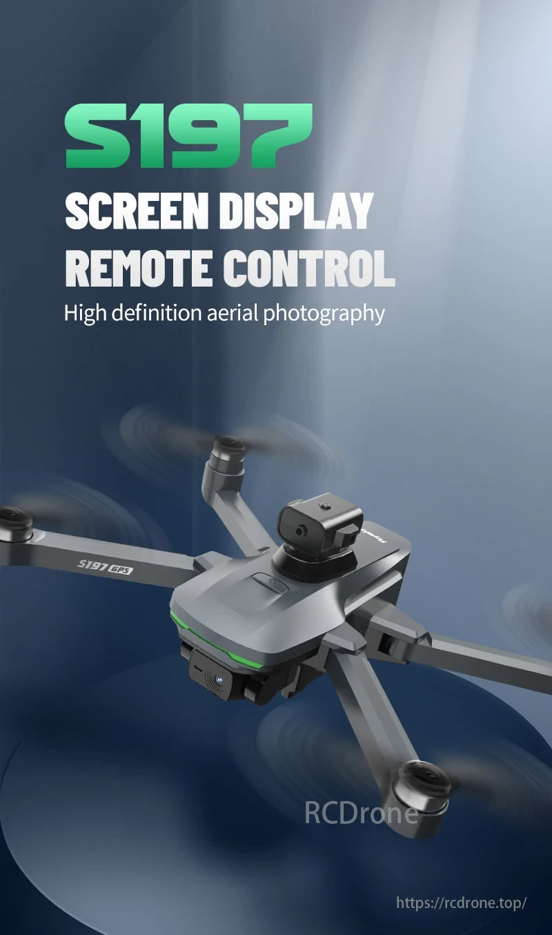 2025 New S197 Drone, S197 remote control provides HD aerial photography with GPS for precise navigation and excellent visuals.