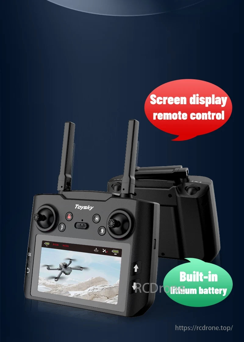 2025 New S197 Drone, Toysky remote control features screen display and built-in lithium battery for enhanced functionality.