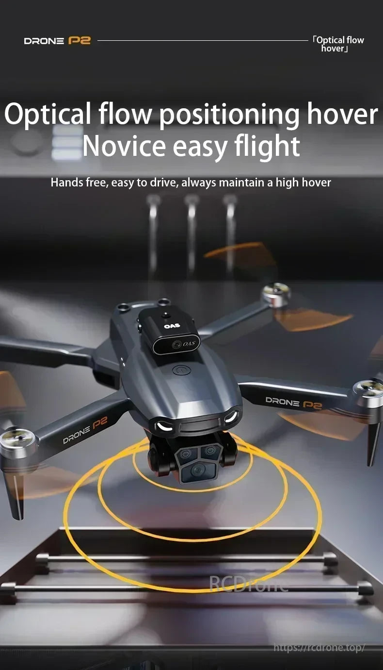 2025 P2 Mini Drone, Drone P2 offers optical flow positioning for stable, easy hovering, perfect for novice pilots.
