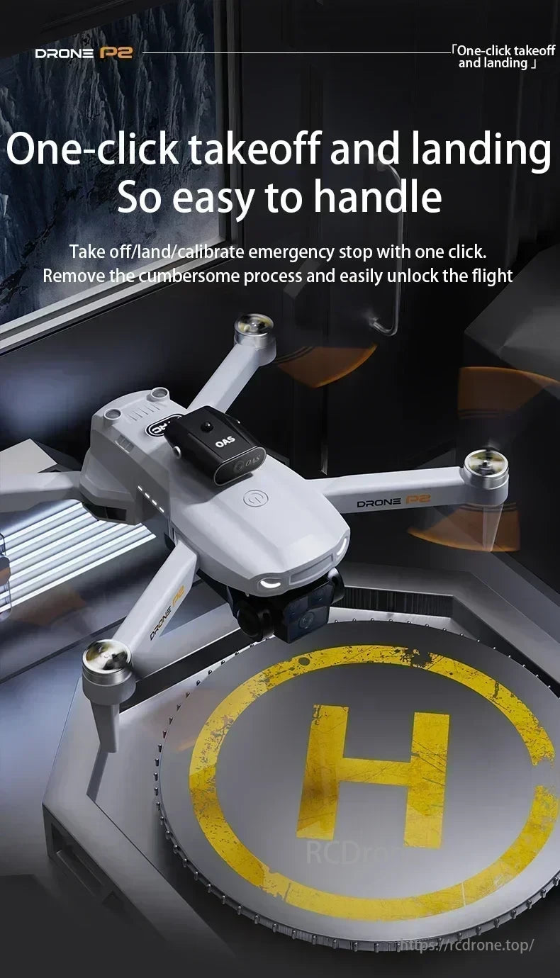2025 P2 Mini Drone, Drone P2 provides one-click takeoff and landing, simplifying flight operations and minimizing hassle.
