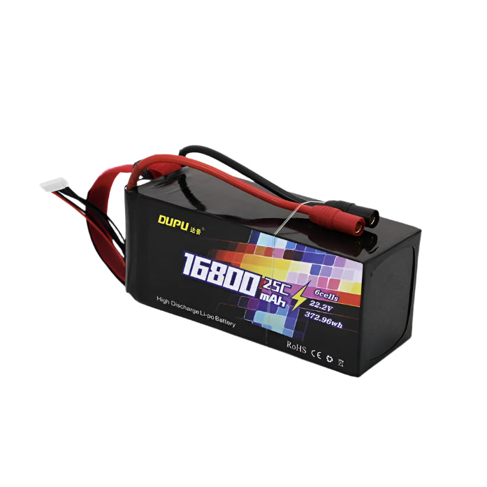 DUPU 6S / 12S / 14S 16800mAh 25C LiPo Battery, DUPU 6S 16800mAh 25C LiPo battery for industrial UAVs and agriculture drones offers high discharge and 372.96Wh capacity.