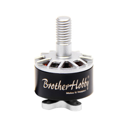 BrotherHobby Tornado T2 1407 CW Brushless Motor, BrotherHobby Tornado T2 1407 brushless drone motor with threaded shaft, silver top and black branded can