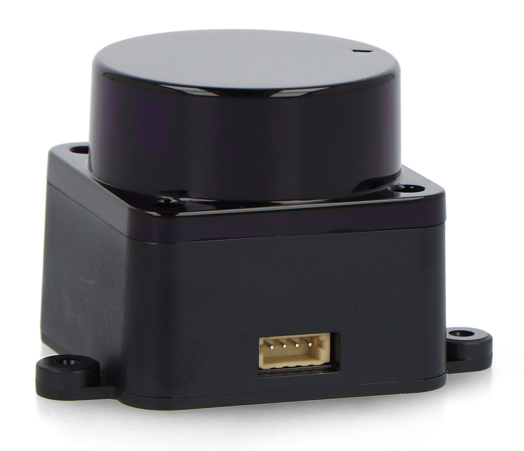 LDROBOT D500 DTOF 360° laser LiDAR scanner module with UART connector, angled view