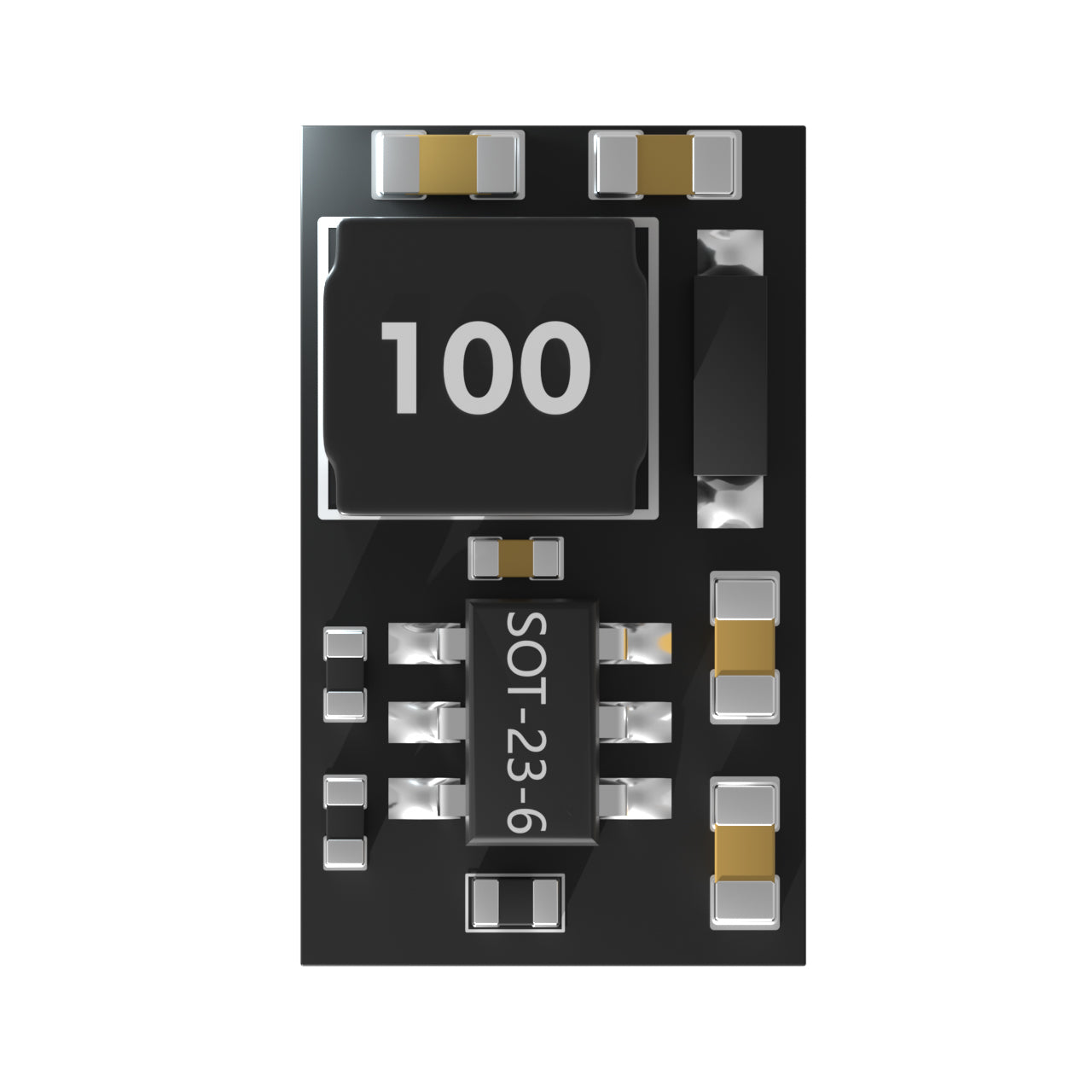 Flywoo 3.3V 1.5A BEC step-down regulator module PCB with inductor marked “100” and SOT-23-6 chip