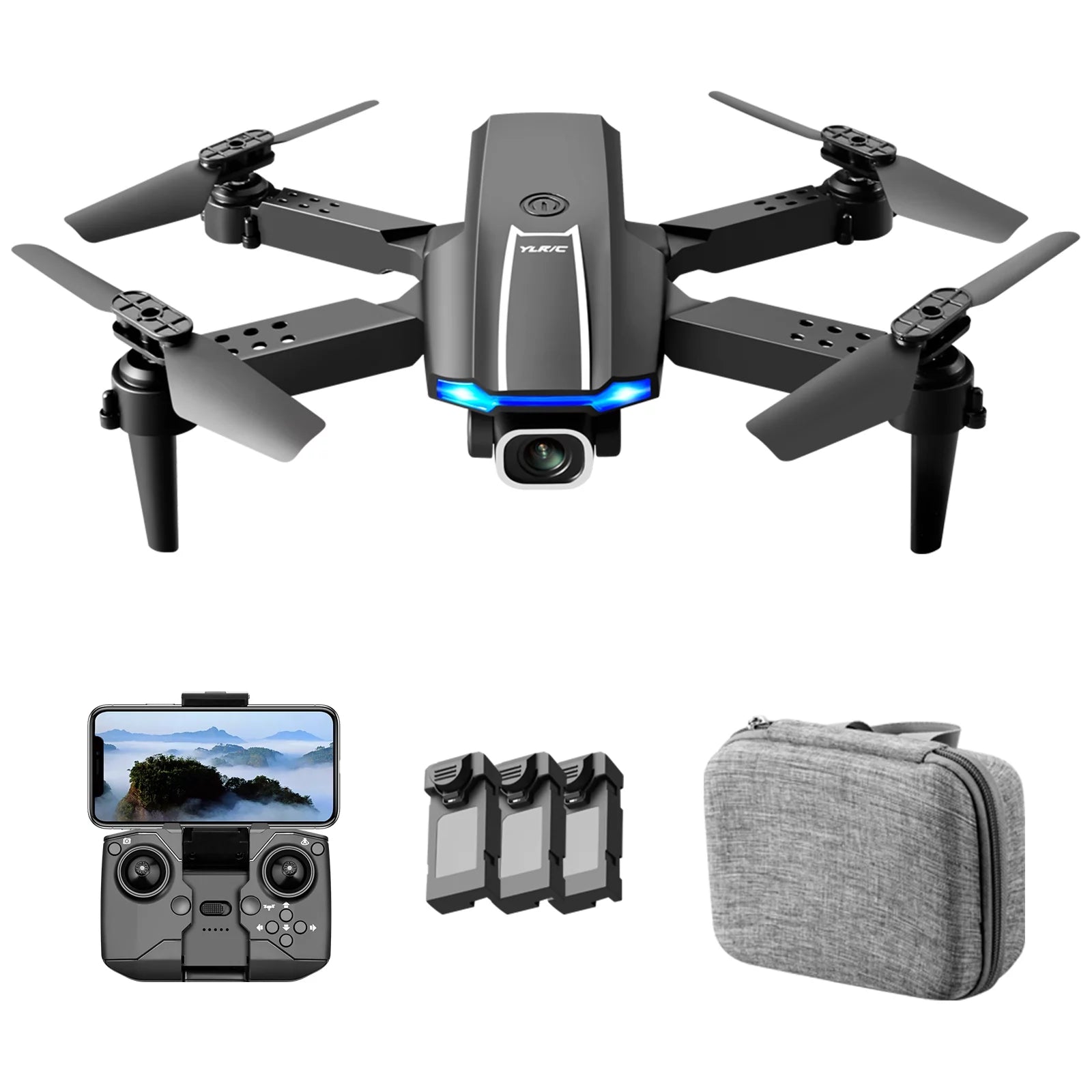 YLRC S65 Drone - 4K HD Camera WiFi Headless Mode 2.4GHz Foldable Quadcopter Toys Real-time transmission Helicopter Toys